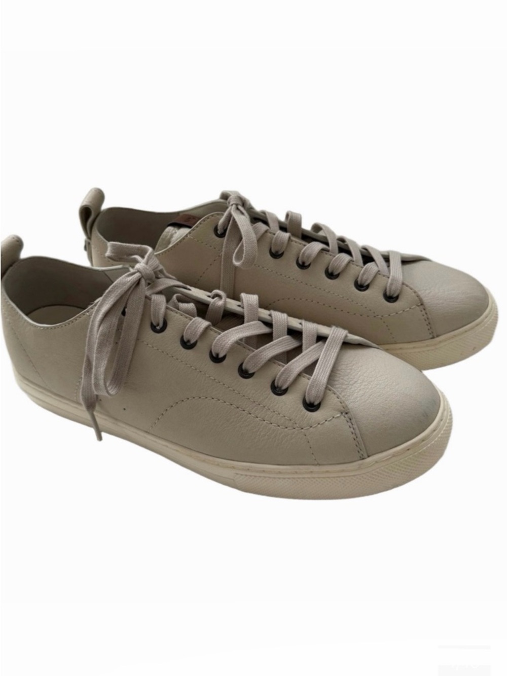 Coach Leather Low Top Sneakers Grey Taupe Lace Up Size 11.5 G1861 EUC Like New